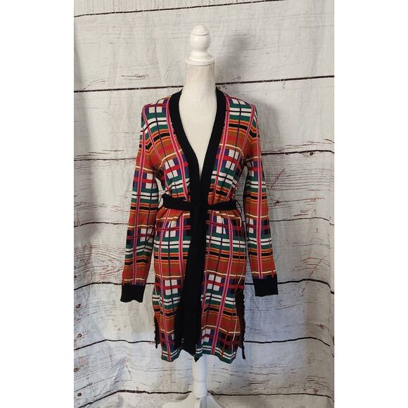 Anthropologie Moth Williston Plaid Cardigan Size Small - Picture 3 of 8